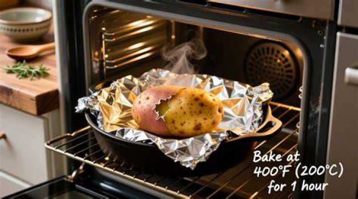 Do you add water when baking potatoes?