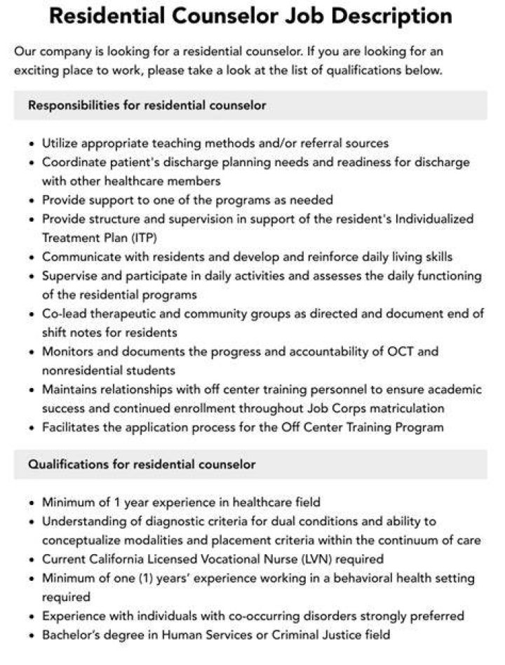 residential counselor