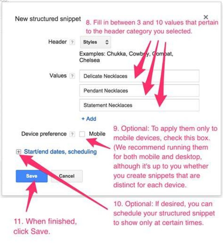 Structured Snippets